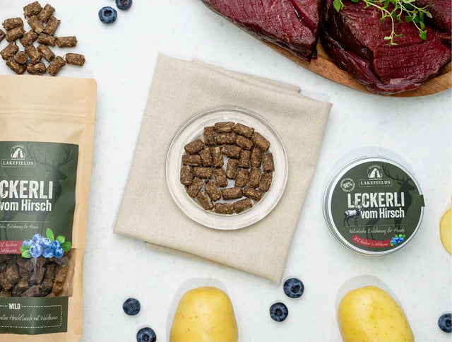 Lakefields Manufaktur Hundeleckerli vom Hirsch Fleischsnacks