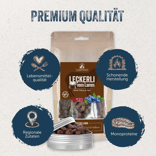 Lakefields Manufaktur Hundeleckerli vom Lamm Fleischsnacks