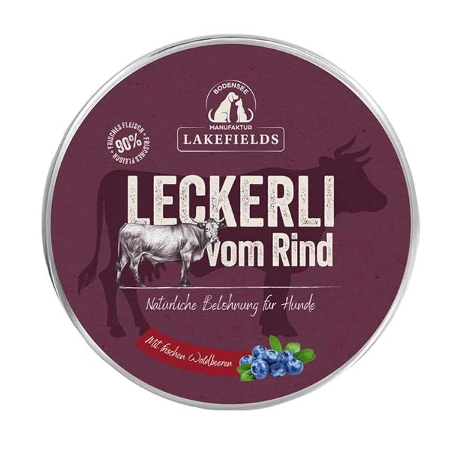 Lakefields Manufaktur Hundeleckerli vom Rind Fleischsnacks 50g