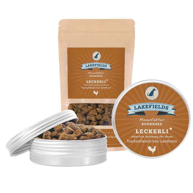 Lakefields Manufaktur Hundeleckerli Trockenfleisch, Huhn Fleischsnacks