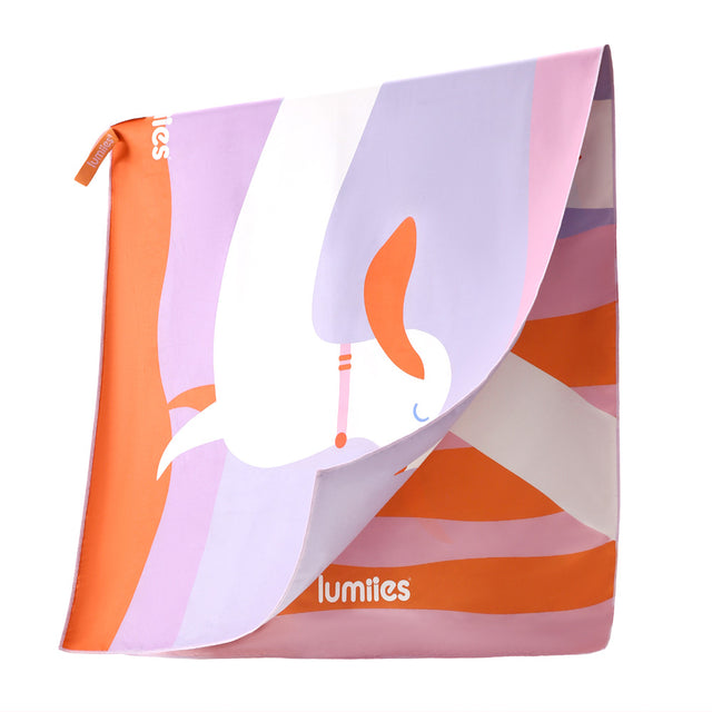 lumiies The Beach Towel – Dackel, Lilac Sunset (80x160 cm) Hundehandtuch