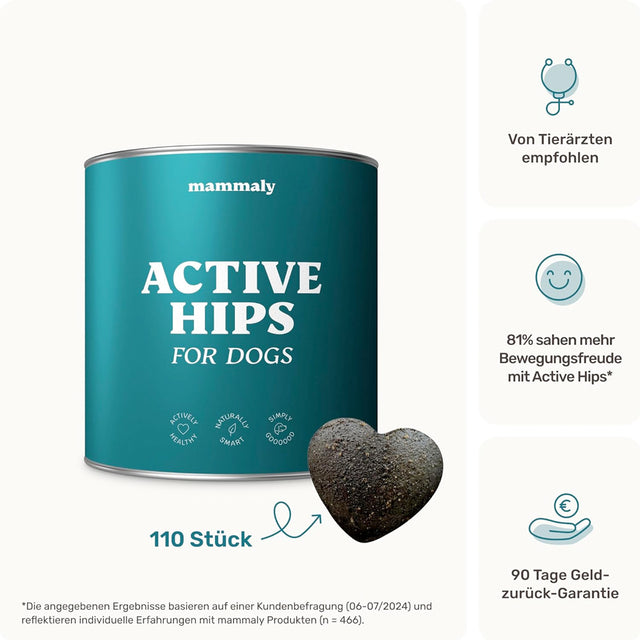 Mammaly Active Hips Gelenk-Snacks Nahrungsergänzungsmittel für Hunde