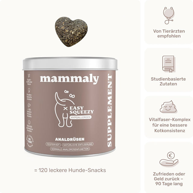 Mammaly Easy Squeezy Analdrüsen-Snacks Nahrungsergänzungsmittel für Hunde