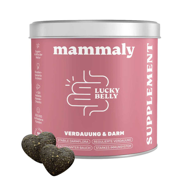 Mammaly Lucky Belly Hypoallergen Verdauungs-Snacks Nahrungsergänzungsmittel für Hunde