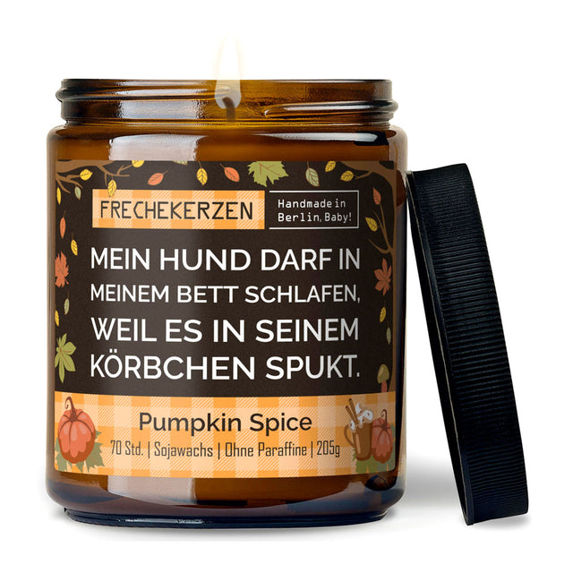 Duftkerze „Mein Hund darf in meinem Bett schlafen“, Pumpkin Spice