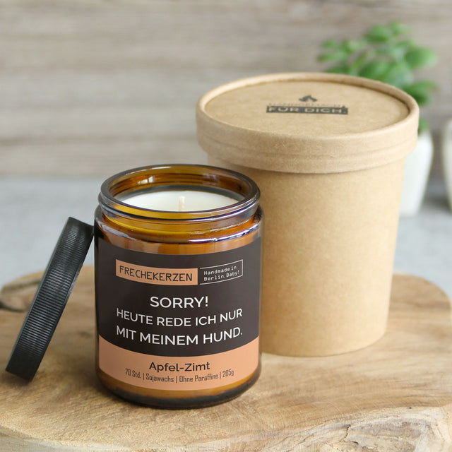 mysoy Duftkerzen Manufaktur Duftkerze „Sorry! Heute rede ich nur ...“, Apfel-Zimt Duftkerze
