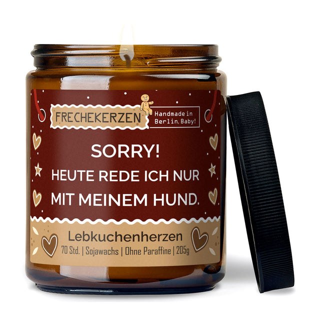 mysoy Duftkerzen Manufaktur Duftkerze „Sorry! Heute rede ich nur ...“, Lebkuchenherzen Duftkerze