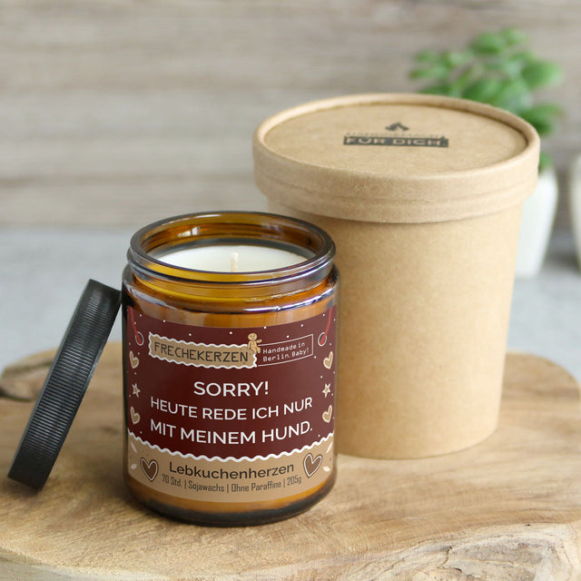 mysoy Duftkerzen Manufaktur Duftkerze „Sorry! Heute rede ich nur ...“, Lebkuchenherzen Duftkerze