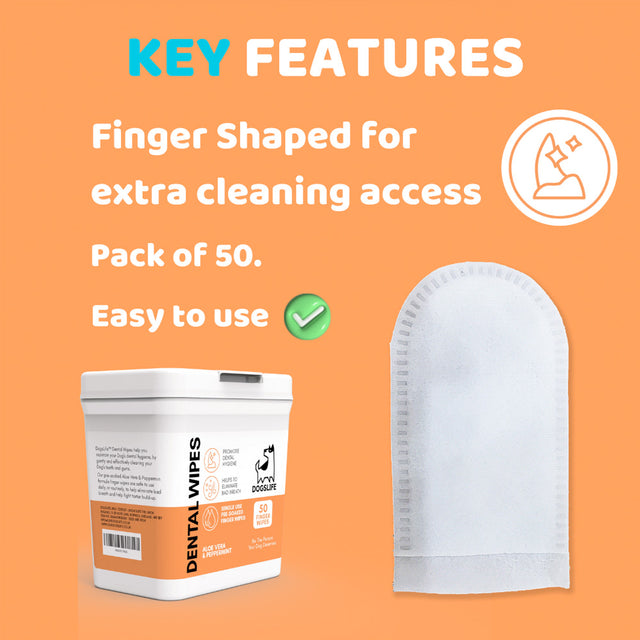 OurDogsLife Dental Wipes, Fingerlinge zur Zahnreinigung Zahnpflege für Hunde