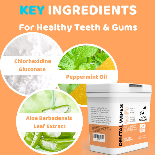 OurDogsLife Dental Wipes, Fingerlinge zur Zahnreinigung Zahnpflege für Hunde