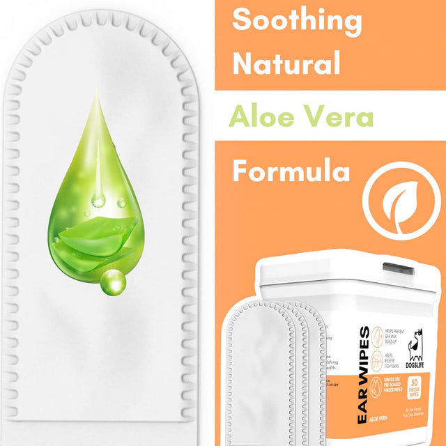 OurDogsLife Ear Wipes Aloe Vera, 50 Stück Ohrenpflege