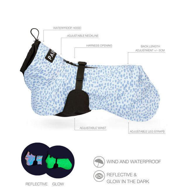 PAIKKA Reflektierender Hunderegenmantel 2.0, Baby Blue Hunderegenmantel