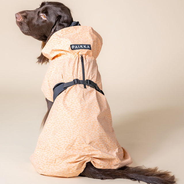 PAIKKA Reflektierender Hunderegenmantel 2.0, Pfirsich Hunderegenmantel