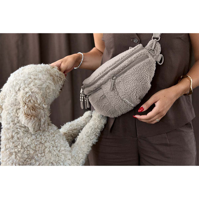PALOPA Leckerlibeutel Bum Bag Emma Teddy-Fleece, Taupe Leckerlibeutel