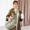 PALOPA Tragetasche Dog Bag Bara, Crinkled Pale Olive Hundetragetasche