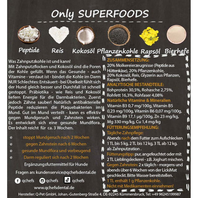 QChefs Zahnputzkohle, 80g Zahnpflege