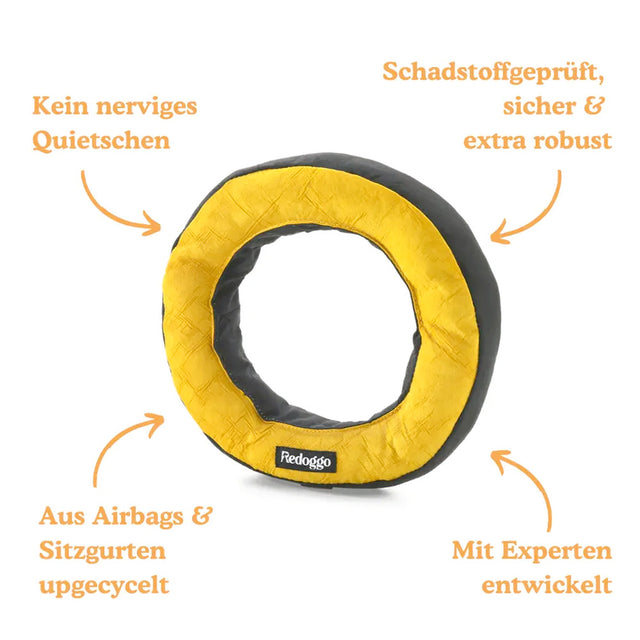 Redoggo Hundespielzeug Donut, Orange-Blau Stoffspielzeug