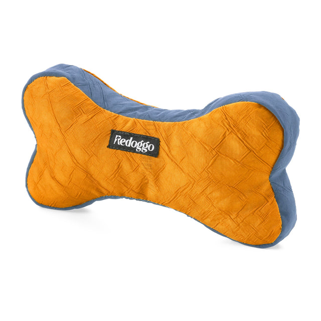Redoggo Hundespielzeug Knochen, Orange-Blau Stoffspielzeug