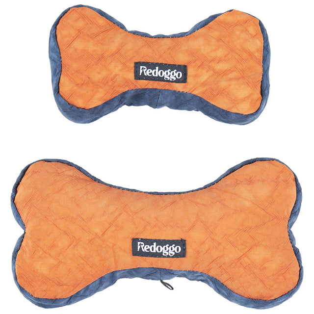 Redoggo Hundespielzeug Knochen, Orange-Blau Stoffspielzeug Klein