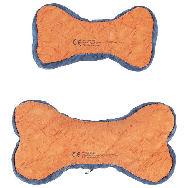 Redoggo Hundespielzeug Knochen, Orange-Blau Stoffspielzeug