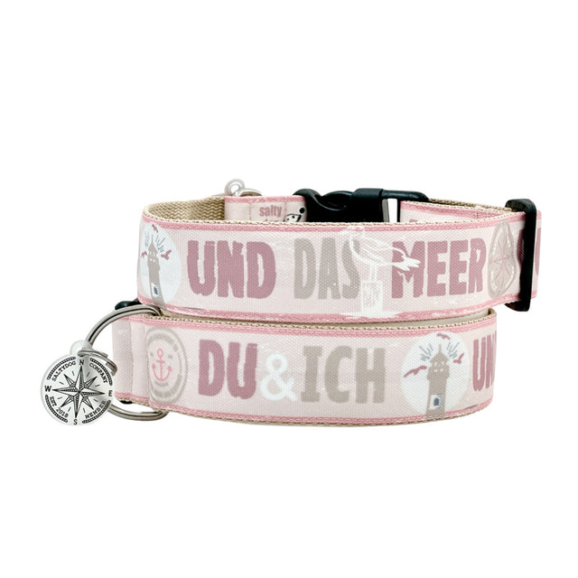Saltydog Hundehalsband „Du & ich und das Meer“, Mauve Hundehalsband