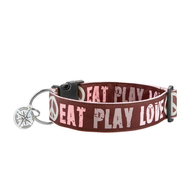 Saltydog Hundehalsband „Eat Play Love“, Choco - Rose Hundehalsband