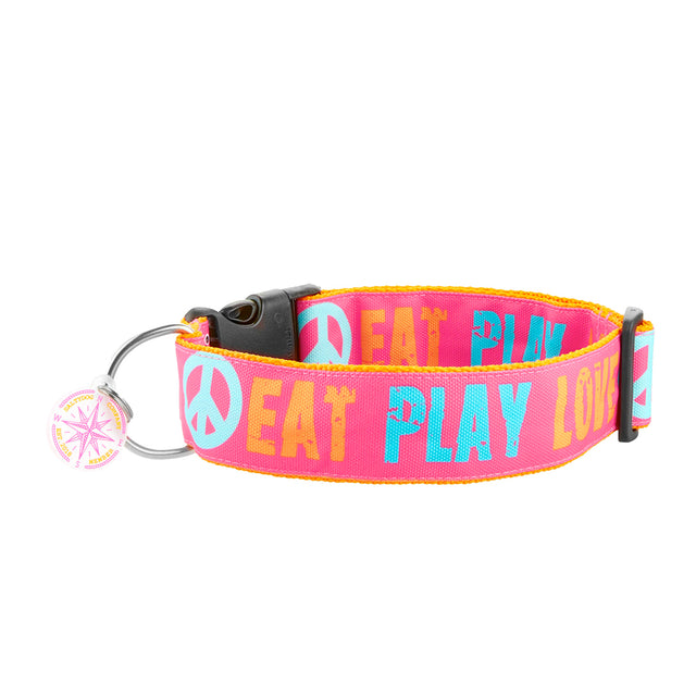 Saltydog Hundehalsband „Eat Play Love“, Pink Hundehalsband