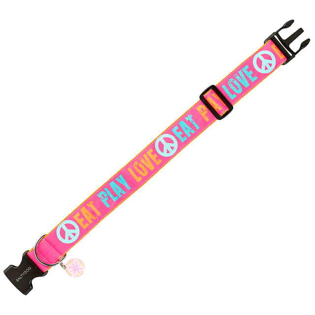 Saltydog Hundehalsband „Eat Play Love“, Pink Hundehalsband