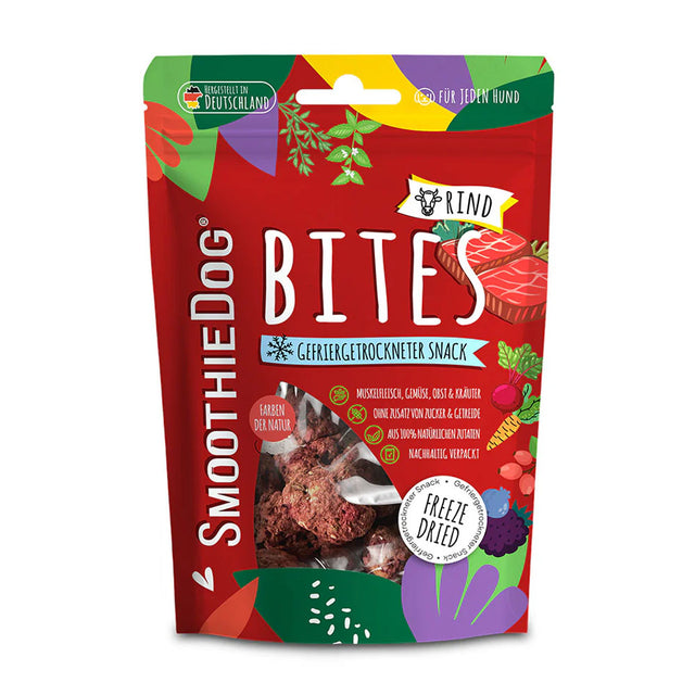 SmoothieDog Smoothie Bites, gefriergetrockneter Snack, Rind Fleischsnacks