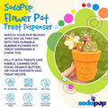 Sodapup Leckerlispender Flower Pot, Orange Interaktiv