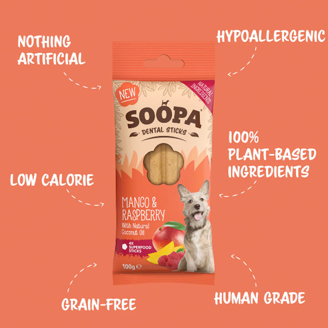 Soopa Dental Sticks, Mango & Himbeere Zahnpflege