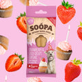 Soopa Birthday Dental Sticks, Strawberry & Coco-Cream Cupcake Hundeleckerli
