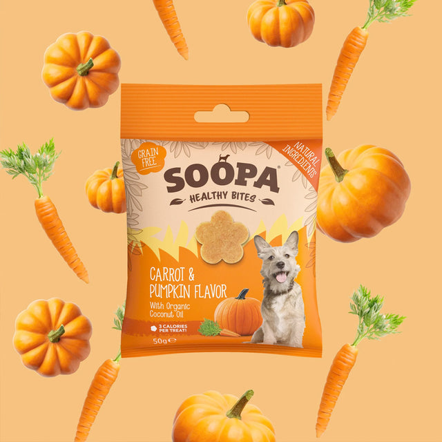 Soopa Hundekekse Healthy Bites, Karotte & Kürbis Hundeleckerli
