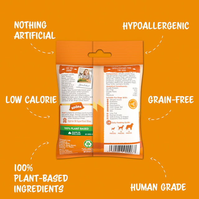 Soopa Hundekekse Healthy Bites, Karotte & Kürbis Hundeleckerli