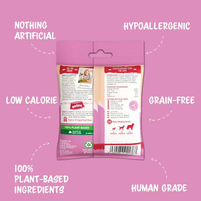 Soopa Hundeleckerli Healthy Bites, Strawberry & Coco-Cream Cupcake Hundeleckerli