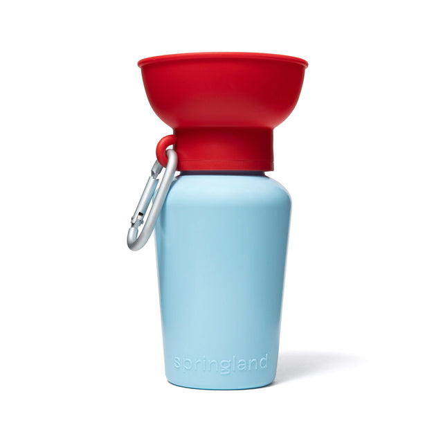 Springland Pets Travel Bottle The Flip, Cherry/Sky Blue Trinkflasche