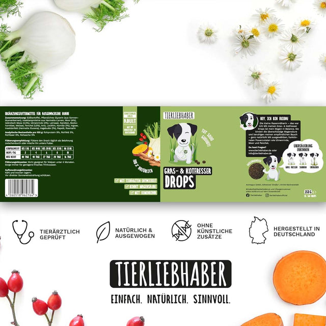 Tierliebhaber Gras & Kotfresser Drops Funktionssnack