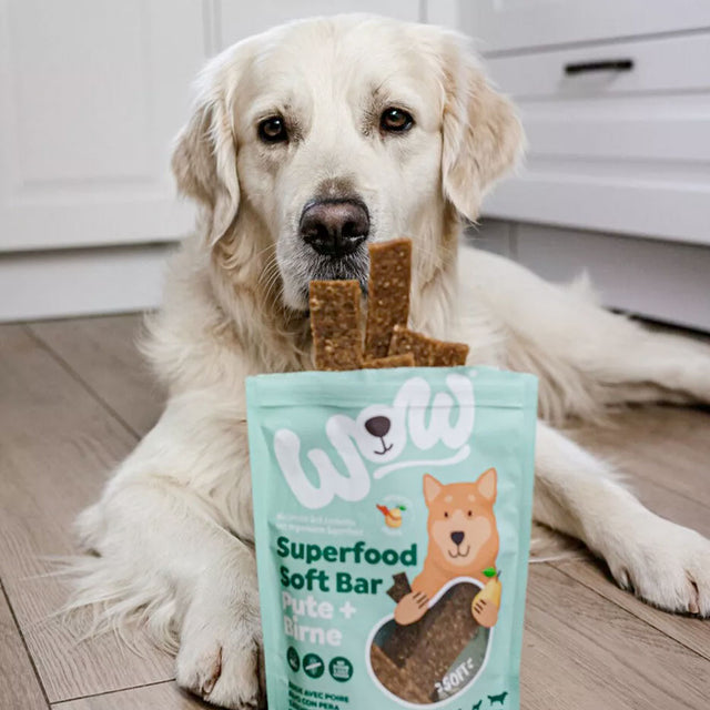 Wow Hundeleckerli Superfood Soft Bar – Pute, 150g Hundeleckerli