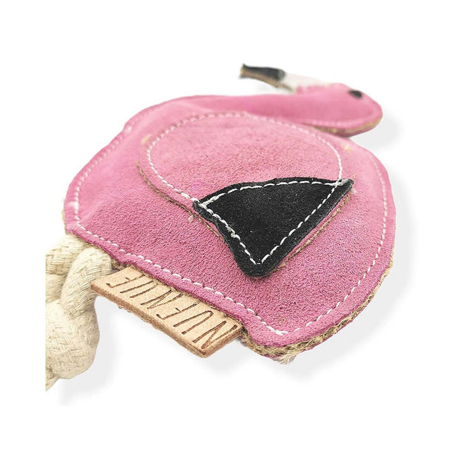 Nufnuf Hundespielzeug Leder SCOOBY FLAMINGO Lederspielzeug